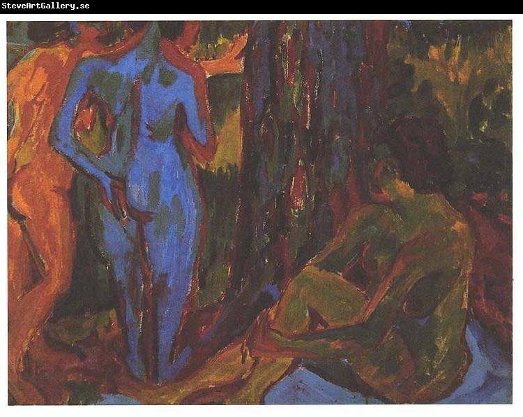 Ernst Ludwig Kirchner Three nudes